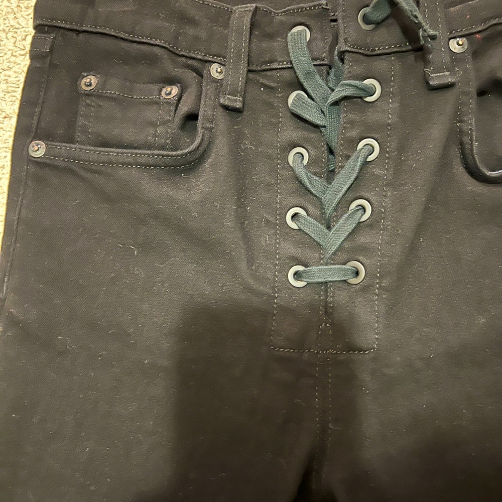 Rag and Bone Black Lace-up Jeans
